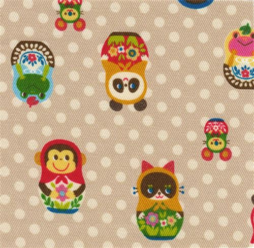 Kokka fabric matryoshka animals Kokka fabric matryoshka animals panda Kokka Stoff Matroschka Tiere