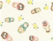 Matryoshka Jersey Kokka Fabric from Japan kawaii half yard Tessuto