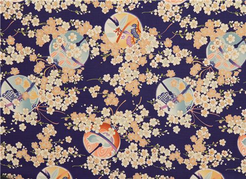 Kokka fabric japanese peach blossom Kokka fabric japanese peach blossom Kokka Stoff japanische Pfirsichblüten