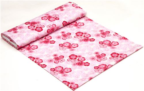 Kokka Stoff mit rosa Kirschbl�ten Blumen aus Japan 3