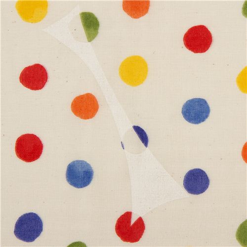 nani IRO Double Gauze Stoff mit Punkten & Schablone Japan Stoff