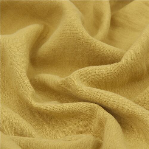 Japanese Mustard Solid Double Gauze Fabric