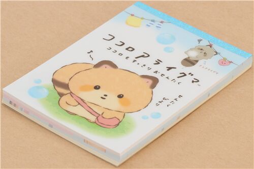 Kokoro Araiguma raccoon and bubble memo pad by San-X 4