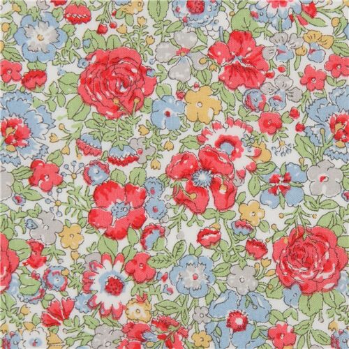 Retro Vibrant Ditsy Print Flower Tana Lawn Fabric by Liberty Fabrics Fabric