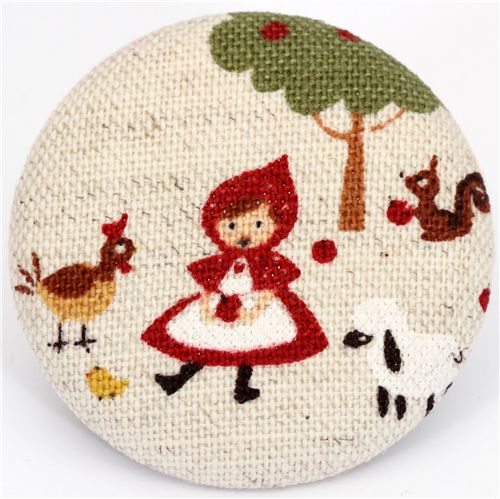 Little Red Riding Hood Animals fabric button Japanese 1