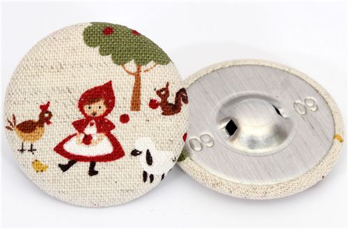 Little Red Riding Hood Animals fabric button Japanese 2