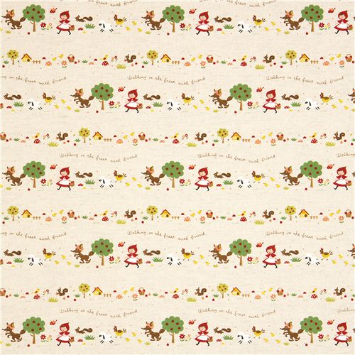 Rotk�ppchen Canvas M�rchen Stoff von Kokka Japan 2