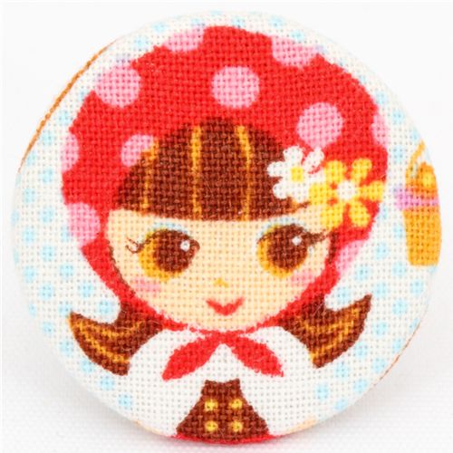 süsses Rotkäppchen Cosmo Knopf Stoffknopf Japan 1