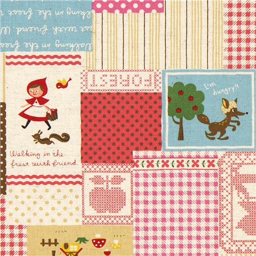 Little Red Riding Hood Fairy Tale Canvas Fabric Kokka 1
