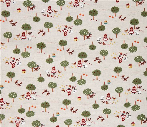 Little Red Riding Hood Kokka Trefle Canvas Fabric Japan 2