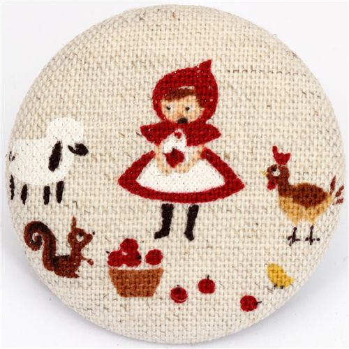 Little Red Riding Hood fabric button Japanese button 1