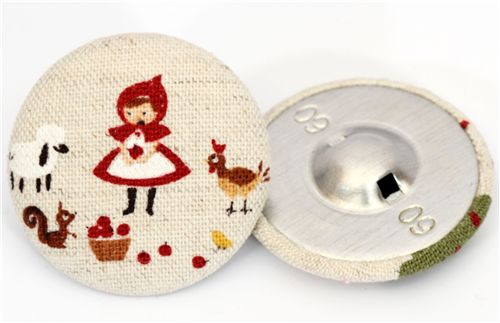 Little Red Riding Hood fabric button Japanese button 2
