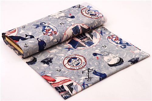 Remnant (18 x 114 cm) - Lost At Sea sailor fabric by Alexander Henry USA 3