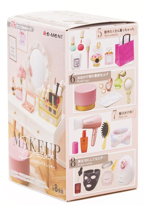 Boîte de miniatures Re-ment beauté soins maquillage Makeup Dresser 8 thèmes 1