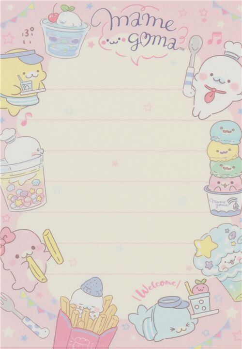 Mamegoma Cafe menu small memo pad by San-X 2
