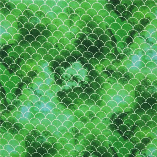 Mermaid Fish Scallop Scales Fabric