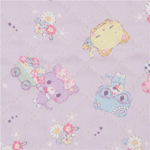 Mewkledreamy Floral Cat Friends Fabric