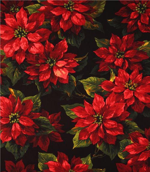Michael Miller Christmas fabric Scarlet Poinsettia 2