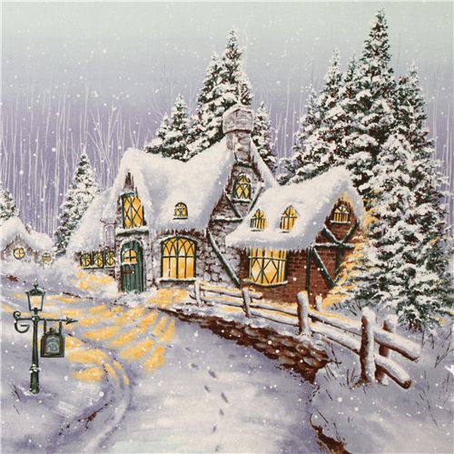 Michael Miller Christmas fabric Snowy Chateau 1