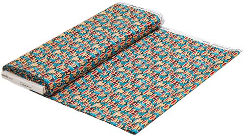 Remnant (48 x 112 cm) - Michael Miller Julius the Monkey dancing Paul Frank blue cotton fabric 4