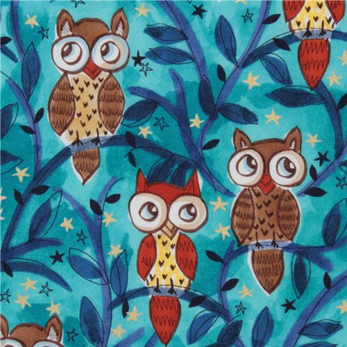 Michael Miller USA designer fabric Moonlit Owls 1