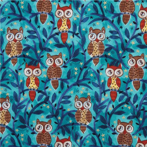 Michael Miller USA designer fabric Moonlit Owls 2