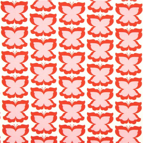 Michael Miller USA designer fabric orange butterflies 2