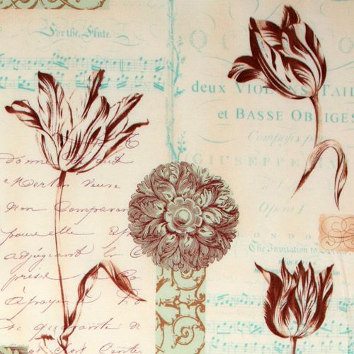 Michael Miller antique fabric flowers music 1