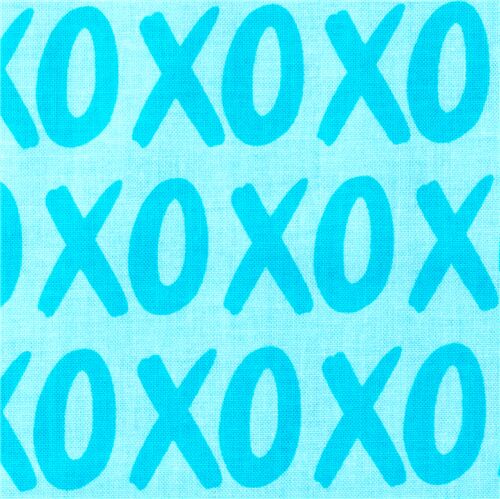 XOXO Rows in Blue Fabric