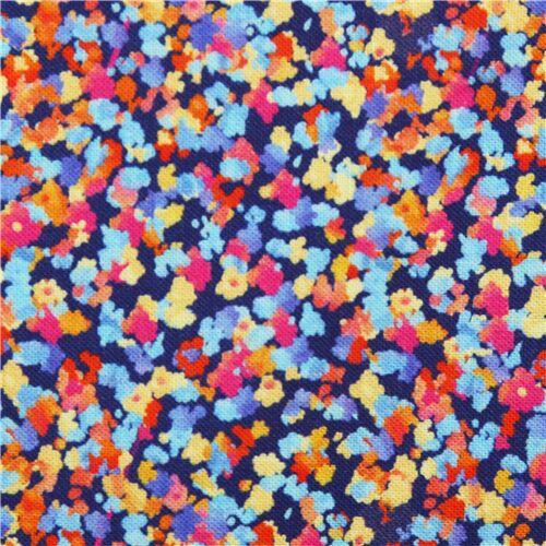Tissu en coton avec des pois de tailles ingales arc-en-ciel Tissu