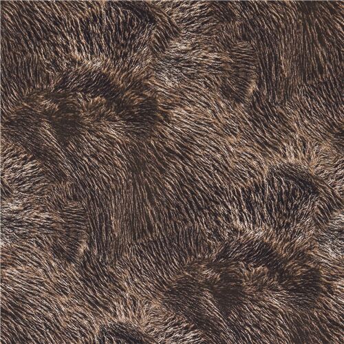 Brown Fur Realistic Print Fabric