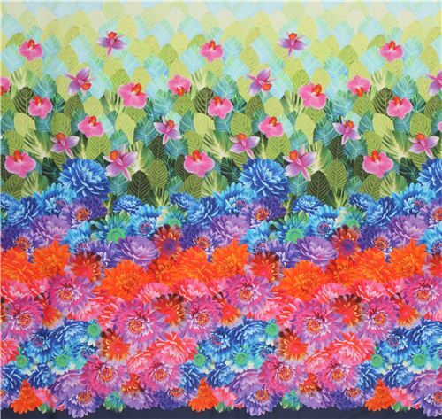 Michael Miller colorful flower digital print fabric Fabric