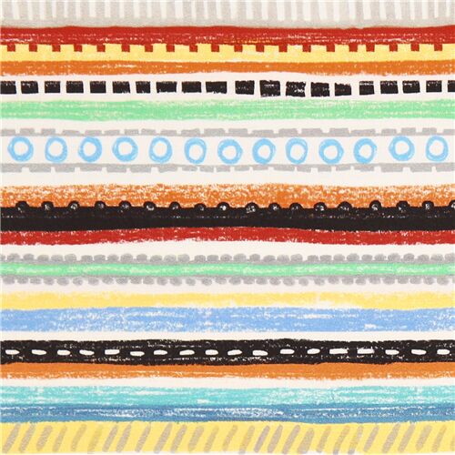 Tissu en coton avec des rayures multicolores routes et pistes Tissu