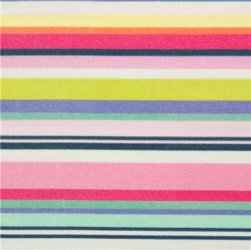 Bright Various Colourful Stripes Fabric