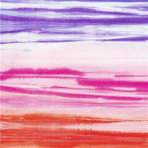 Rainbow Batik Tie Dye Messy Rustic Paint Stripes Fabric