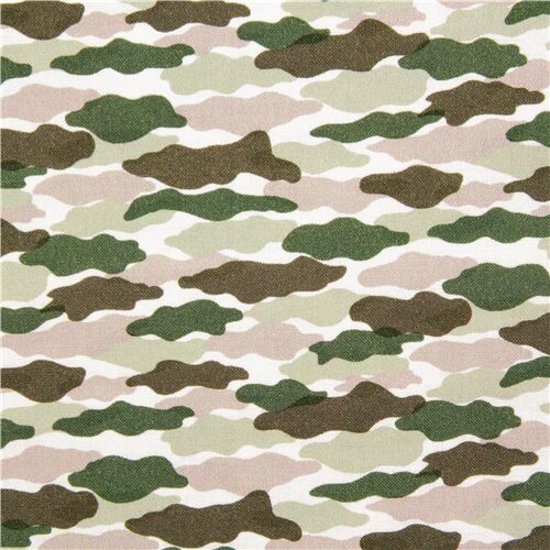 Tissu coton motif de camouflage marron et vert thème du camping Tissu