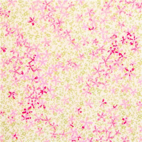 Make a Wish Pink Cream Floral Fabric