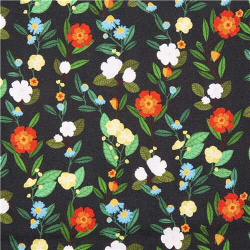 Retreat Yourself Blooms Green Vines Fabric