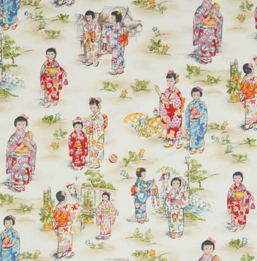 Michael Miller designer fabric Japanese Girls Kimono 2