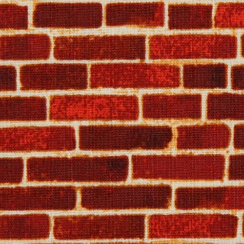 Michael Miller designer fabric red bricks Gnomes 1