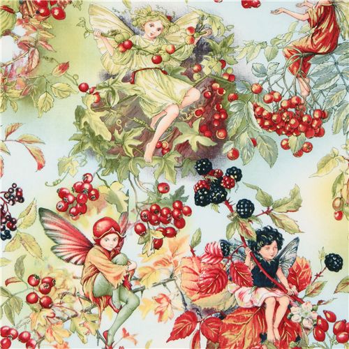 Michael Miller fabric Autumn Fairies berry fairy 1