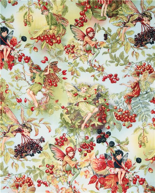 Michael Miller fabric Autumn Fairies berry fairy 2