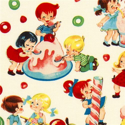 Michael Miller Stoff Candy Shop Kinder Süssigkeiten Stoff