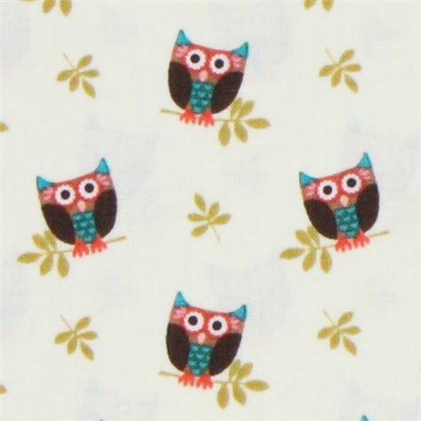 Michael Miller Stoff Cream Who's Hoot Eulen 1