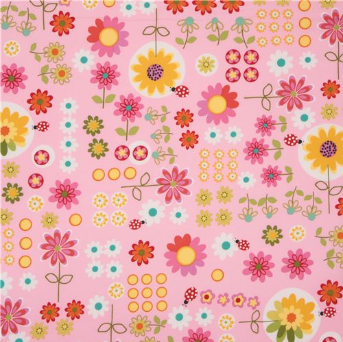 Michael Miller fabric Daisy Dance flowers ladybirds 2