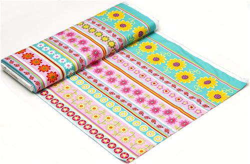 Michael Miller fabric Daisy Stripe flowers ladybirds 4
