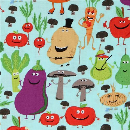 Michael Miller fabric Edgy Veggie funny vegetables 1