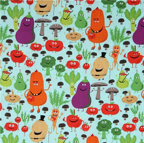 Michael Miller fabric Edgy Veggie funny vegetables 2
