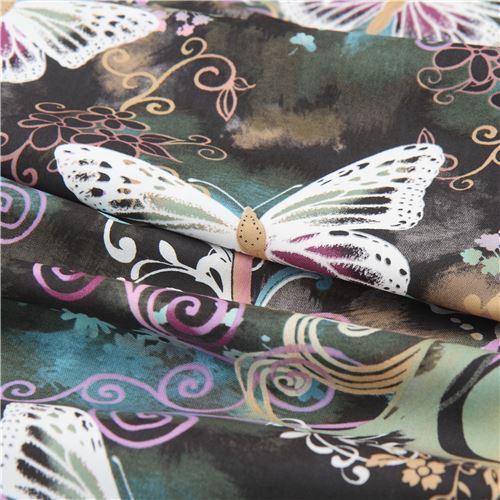 Remnant 37 cm - Michael Miller fabric Filigree Flutter butterfly 4