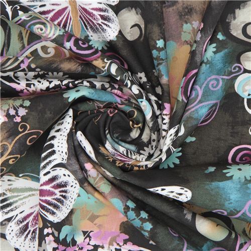 Remnant 37 cm - Michael Miller fabric Filigree Flutter butterfly 5